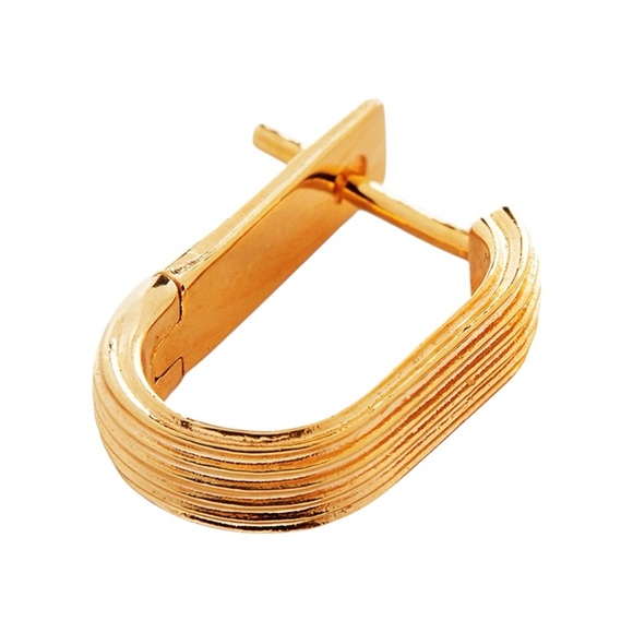 MONICA VINADER EUC Groove huggie earings 18 karat Gold plated - Picture 2 of 12